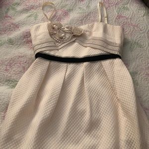 BCBG Taffeta Bone & Black Dress with adjustable straps